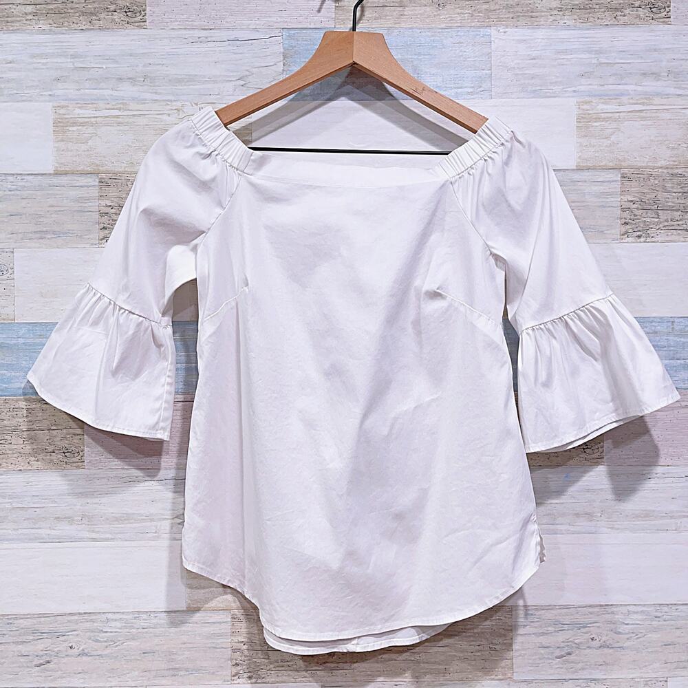 White House Black Market Off The Shoulder Top 3/4 Flare Sleeve Womens XXSP